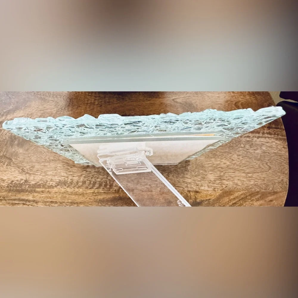 Vintage 5x7 fused glass frame handcrafted one of a kind gift wedding pictures - Picture 4 of 10